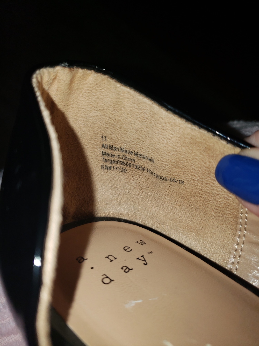 a new day Black Patent Pointed D'Orsay Flats - Picture 3 of 3
